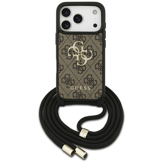 Калъф за Apple iPhone 17 Pro, Guess, Crossbody Cord 4G Big Log, Кафяв
