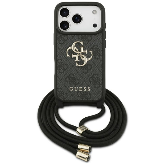 Калъф за Apple iPhone 17 Pro, Guess, Crossbody Cord 4G Big Log, Черен