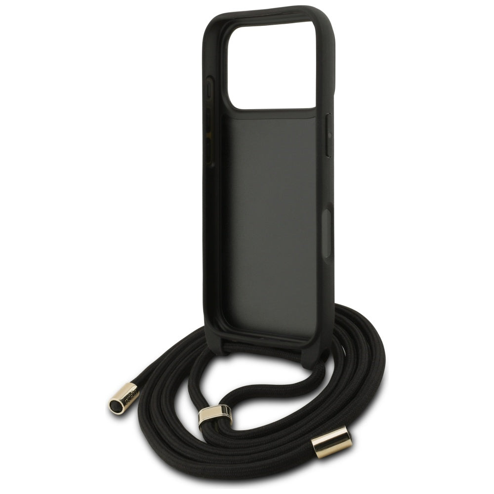 Калъф за Apple iPhone 17 Pro, Guess, Crossbody Cord 4G Big Log, Черен