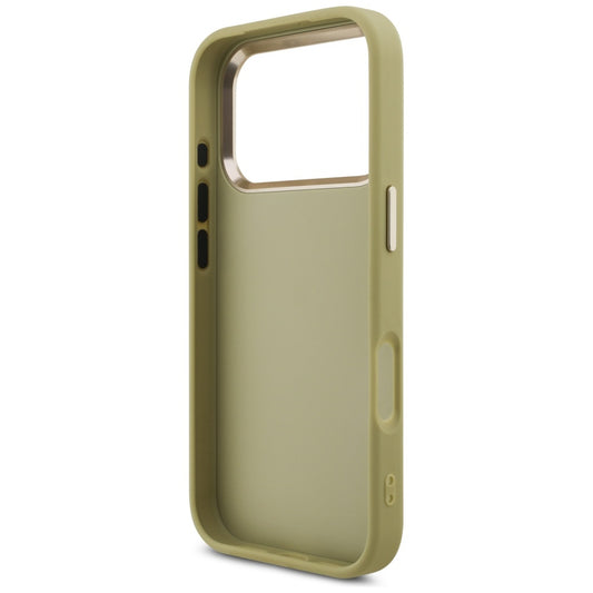 Калъф за Apple iPhone 17 Pro, Guess, Fixed Glitter Big 4G Metal Frame, Златист