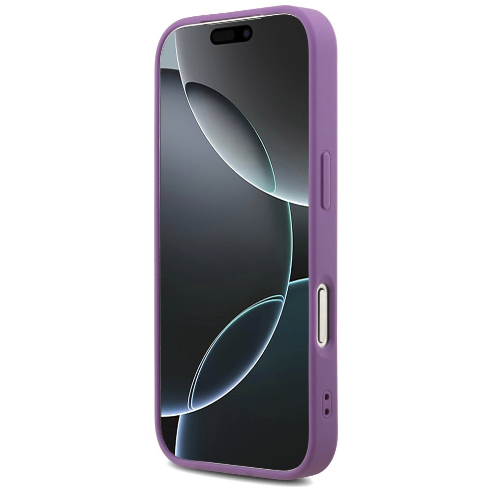 Калъф за Apple iPhone 17 Pro, Guess, Fixed Glitter Big 4G, Лилав