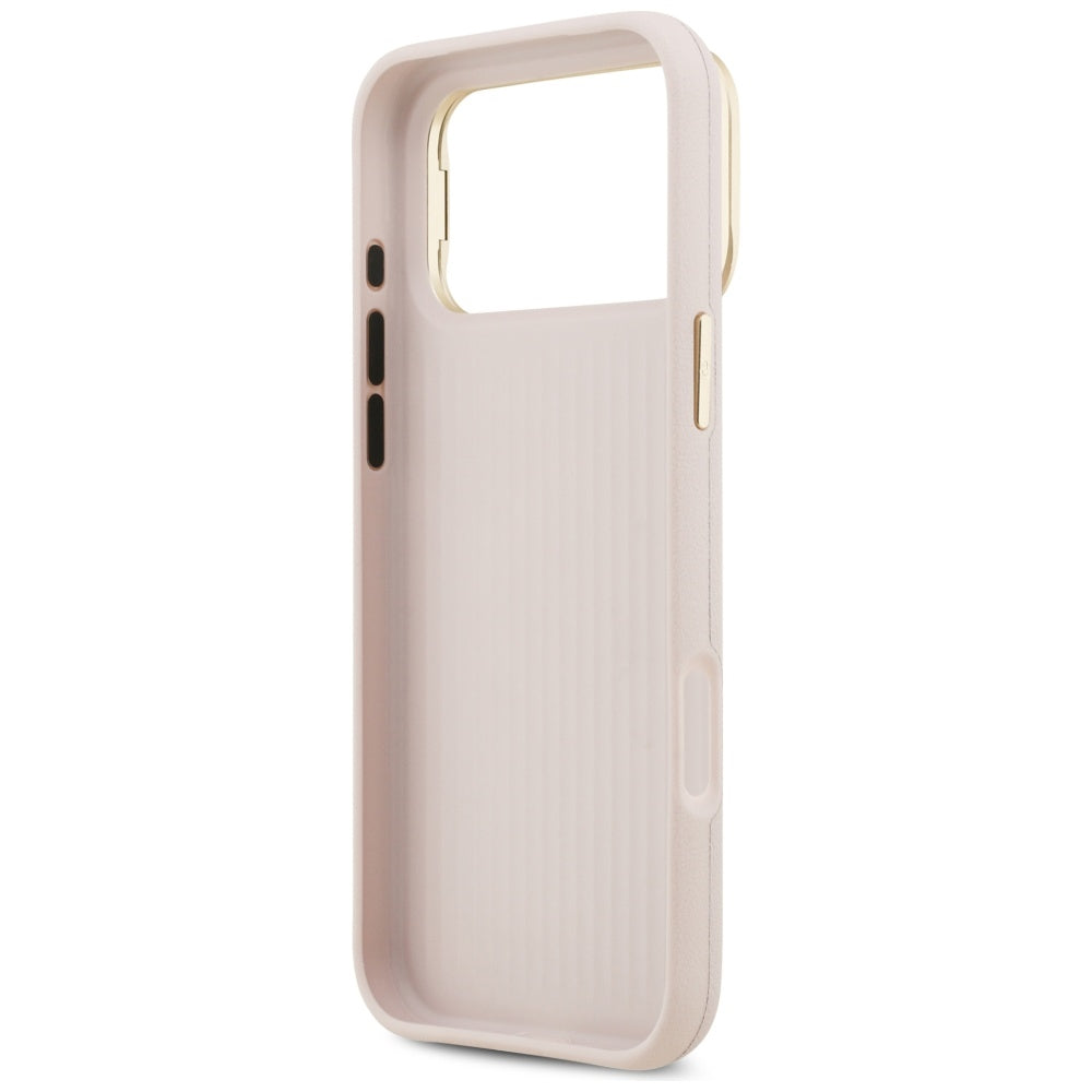 Калъф за Apple iPhone 17 Pro, Guess, Grained Big 4G Stand Camera, Розов