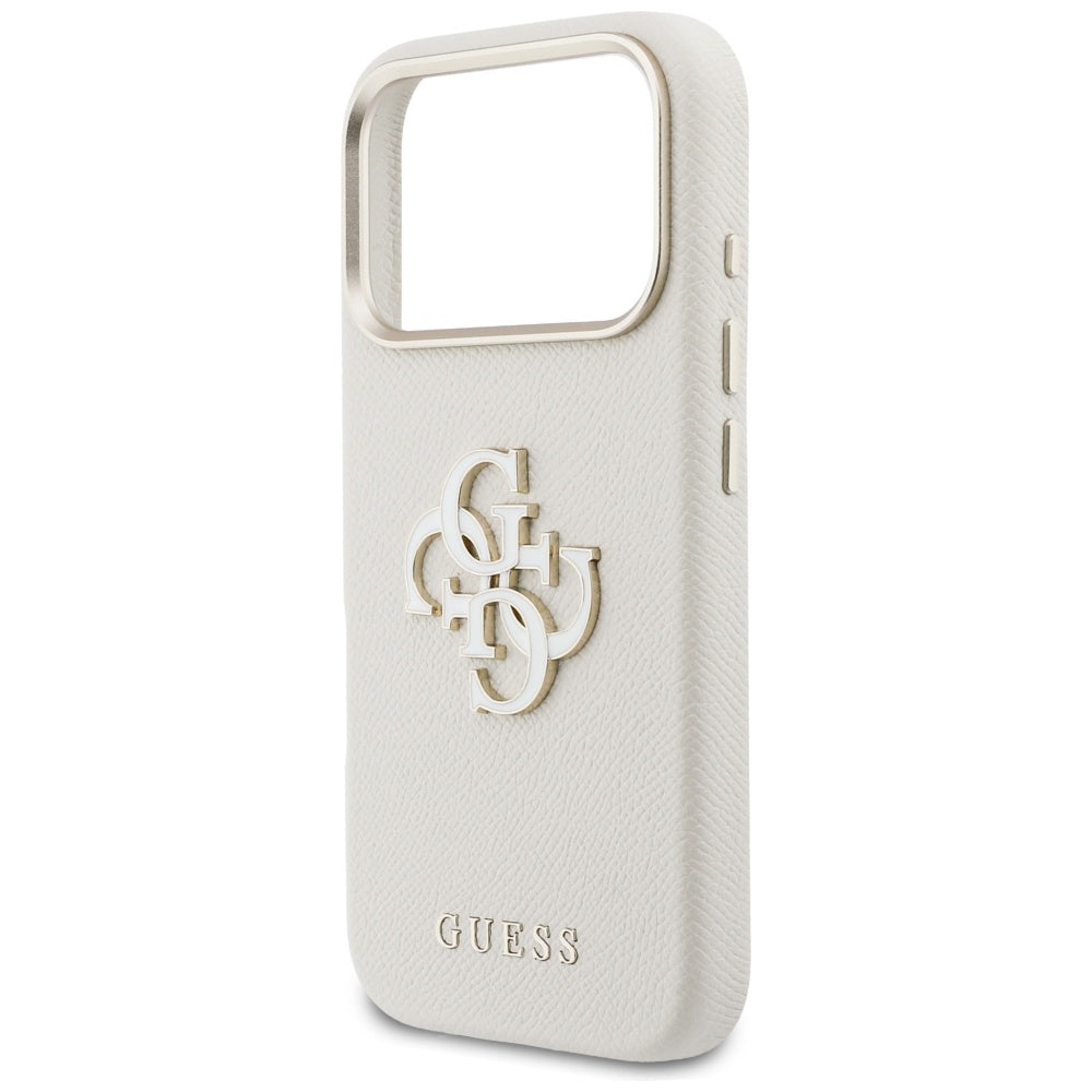 Калъф за Apple iPhone 17 Pro, Guess, Resin Logo, Бежов