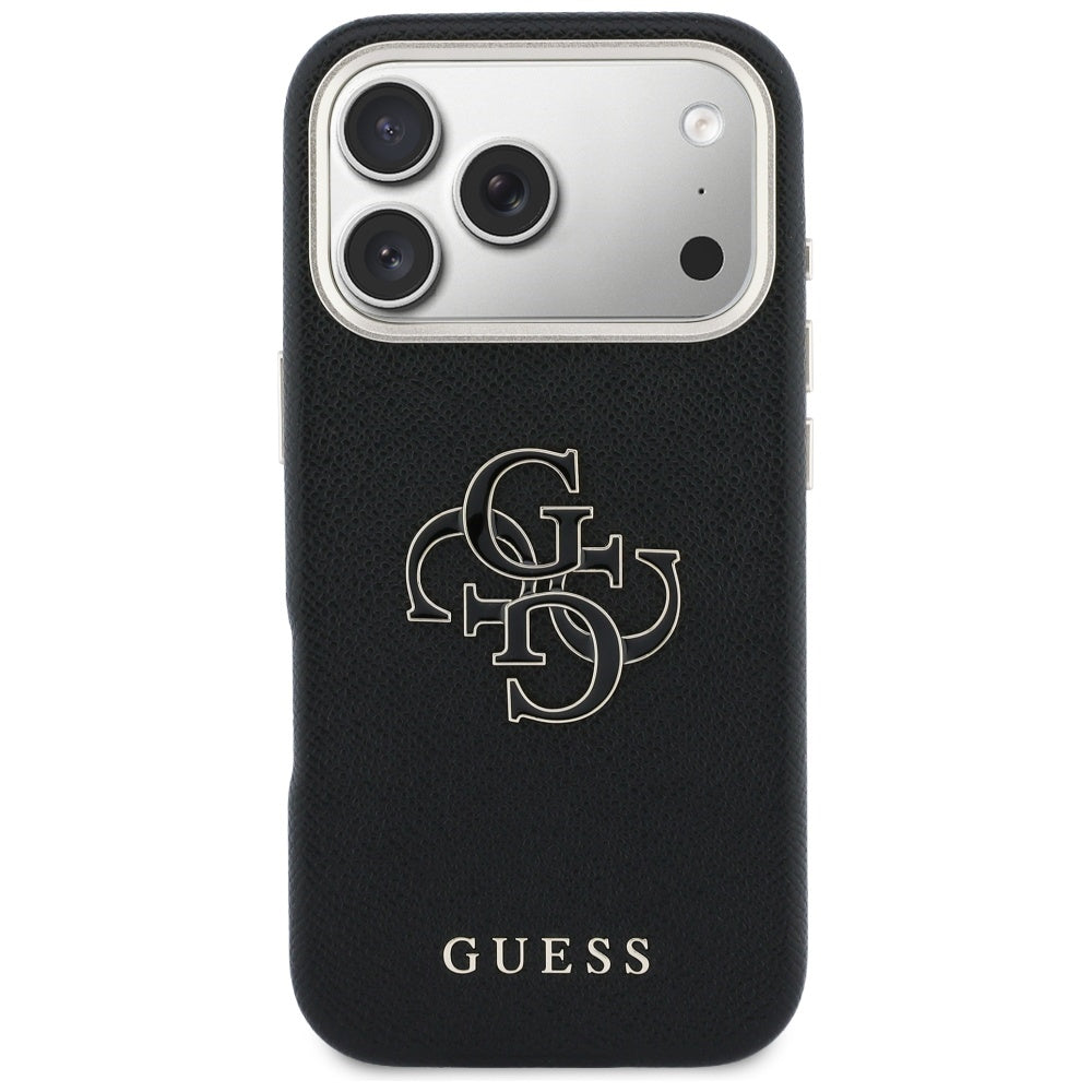 Калъф за Apple iPhone 17 Pro, Guess, Resin Logo, Черен