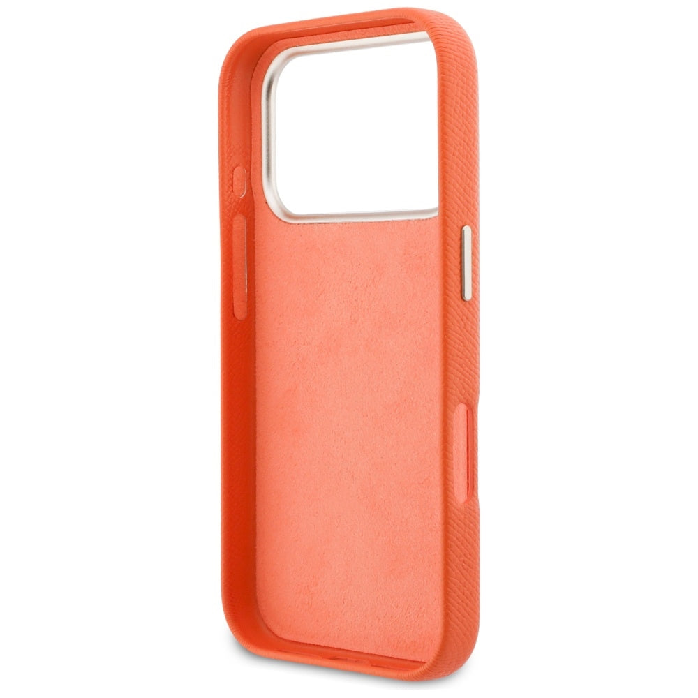 Калъф за Apple iPhone 17 Pro, Guess, Resin Logo, Оранжев