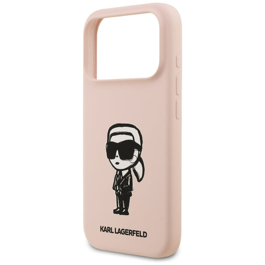 Калъф за Apple iPhone 17 Pro, Karl Lagerfeld, Sketch and Logo Karl, Розов