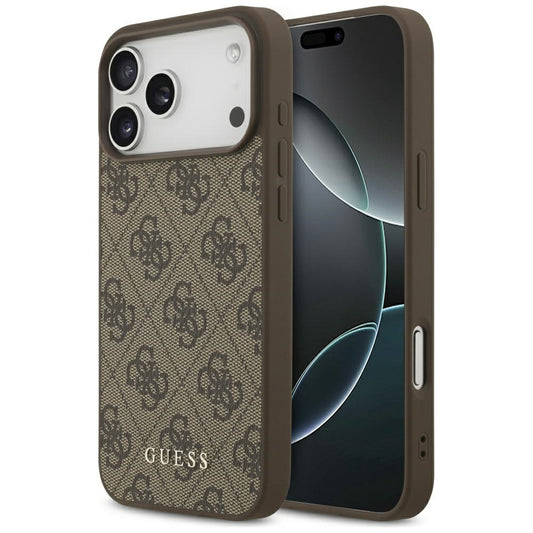 Калъф за Apple iPhone 17 Pro Max, Guess, 4G Classic, Кафяв