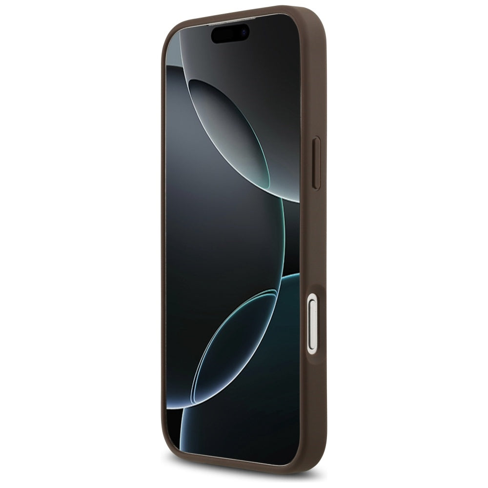 Калъф за Apple iPhone 17 Pro Max, Guess, 4G Double Card Triangle, Кафяв