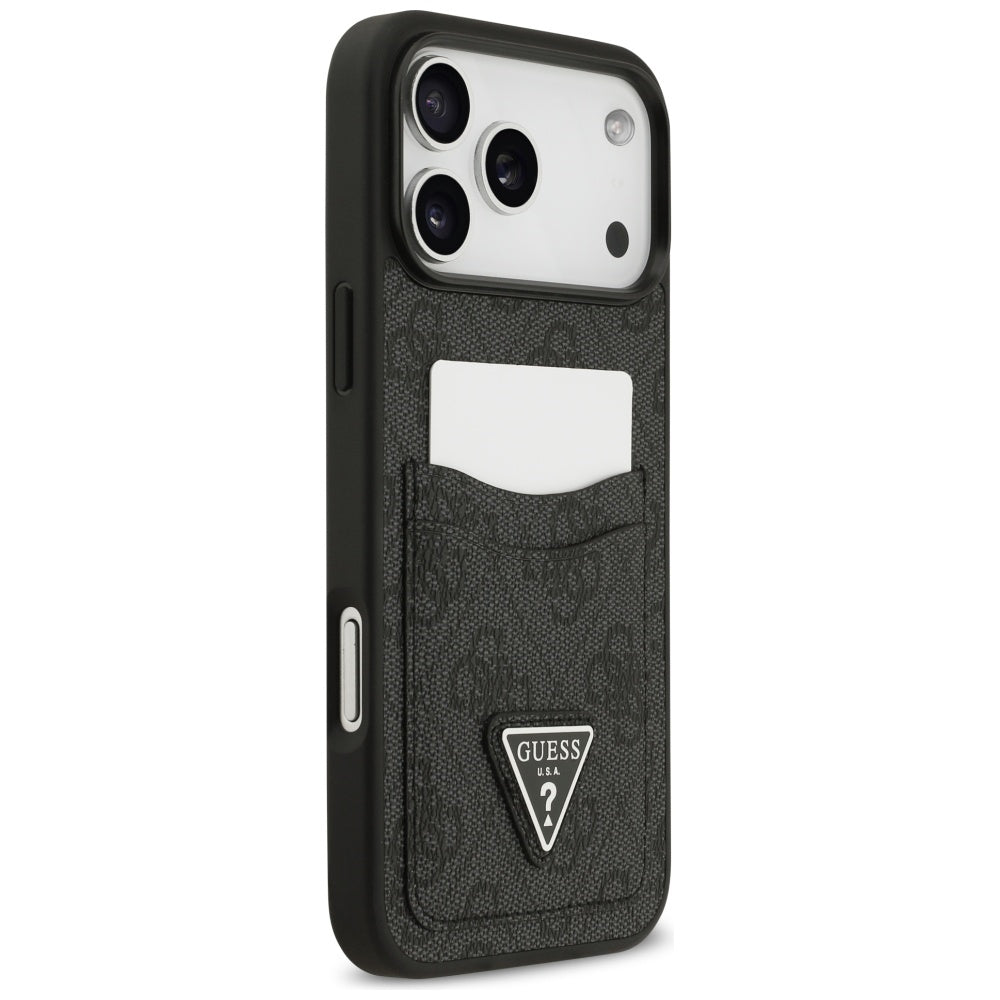 Калъф за Apple iPhone 17 Pro Max, Guess, 4G Double Card Triangle, Черен