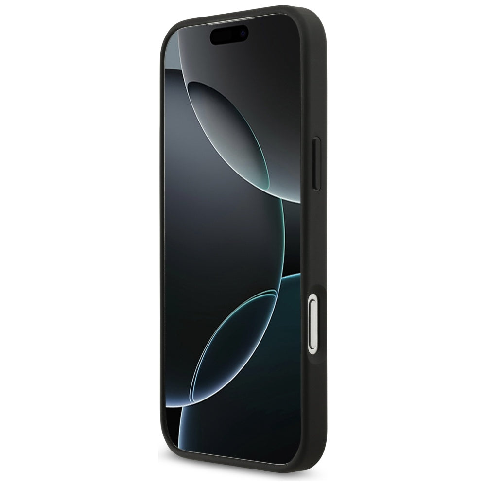 Калъф за Apple iPhone 17 Pro Max, Guess, 4G Grained Big and Classic Logo, Черен