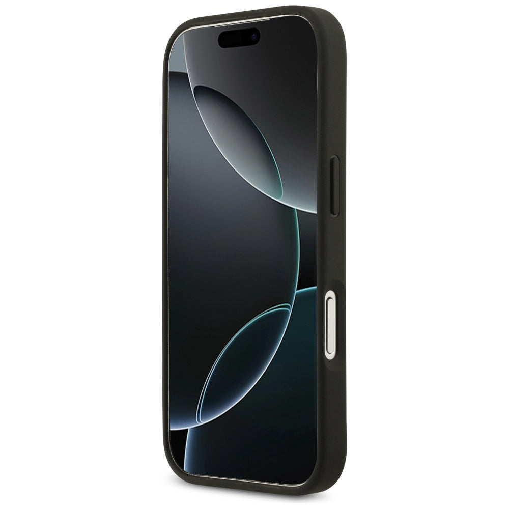 Калъф за Apple iPhone 17 Pro Max, Guess, 4G Grained Roses Big Logo, Черен