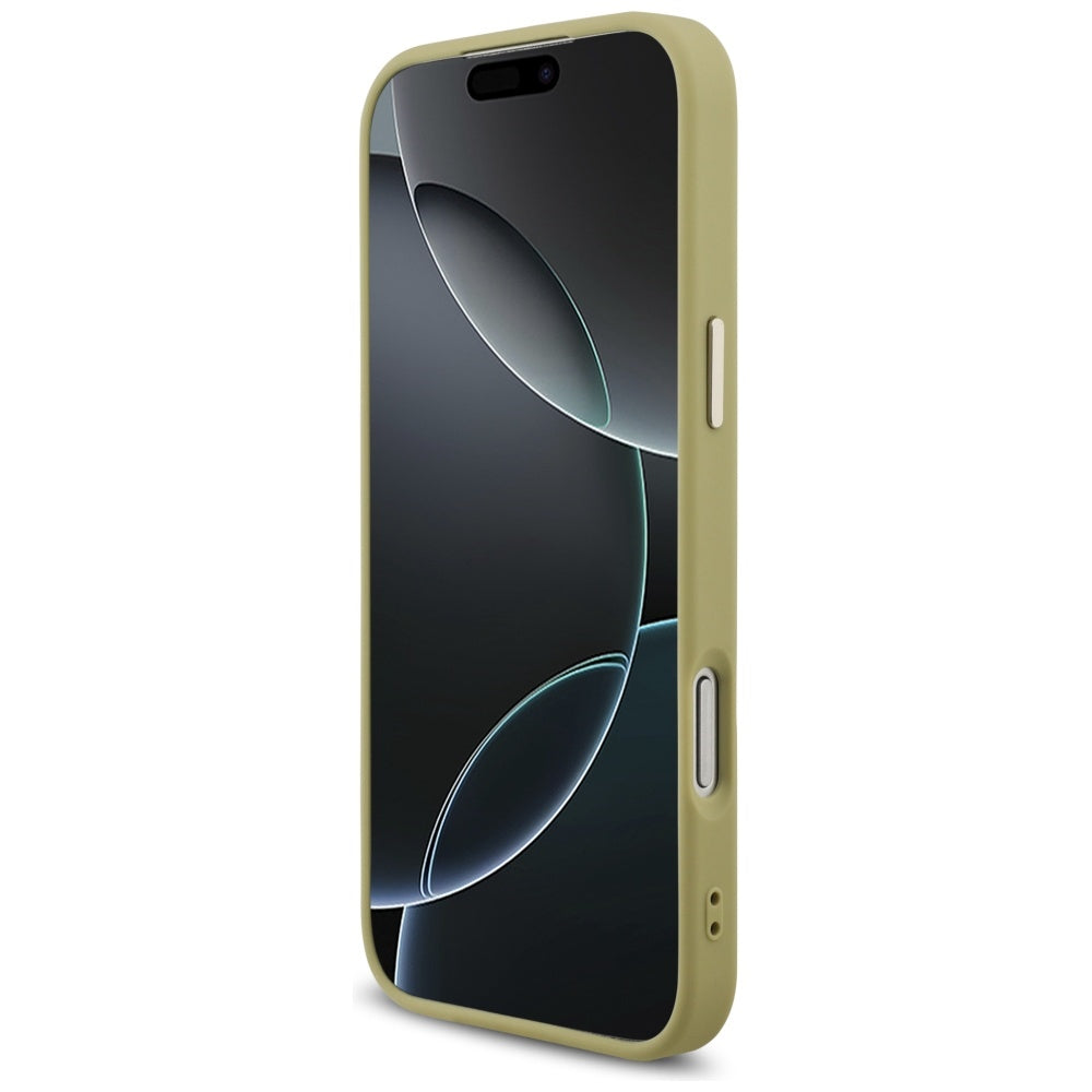 Калъф за Apple iPhone 17 Pro Max, Guess, Fixed Glitter Big 4G Metal Frame, Златист