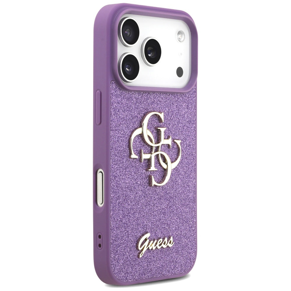 Case for Apple iPhone 17 Pro Max, Guess, Fixed Glitter Big 4G, Purple
