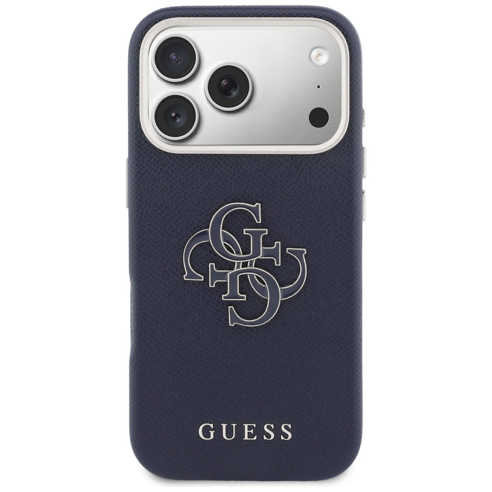 Калъф за Apple iPhone 17 Pro Max, Guess, Resin Logo, Син