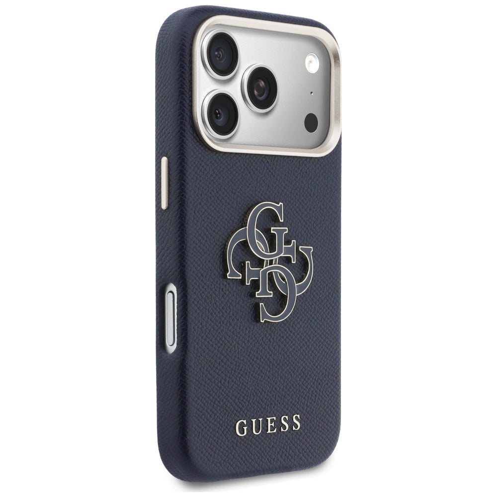 Калъф за Apple iPhone 17 Pro Max, Guess, Resin Logo, Син