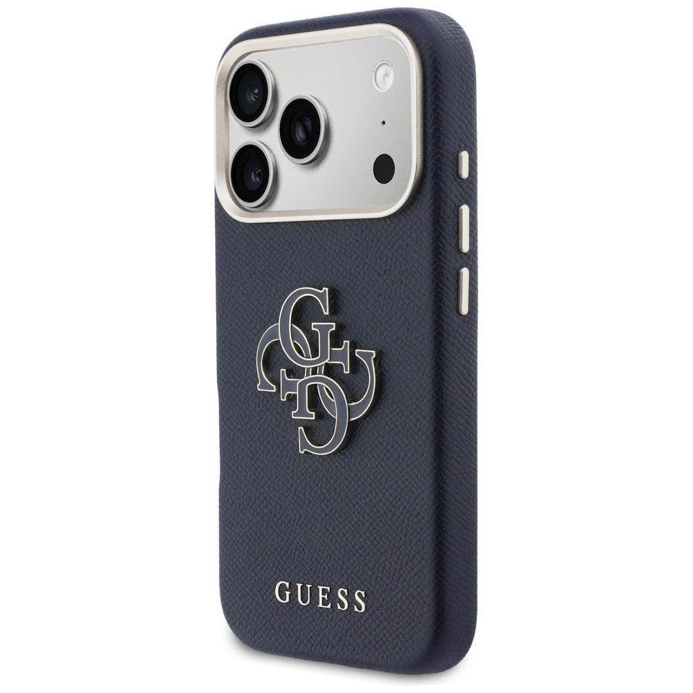 Калъф за Apple iPhone 17 Pro Max, Guess, Resin Logo, Син