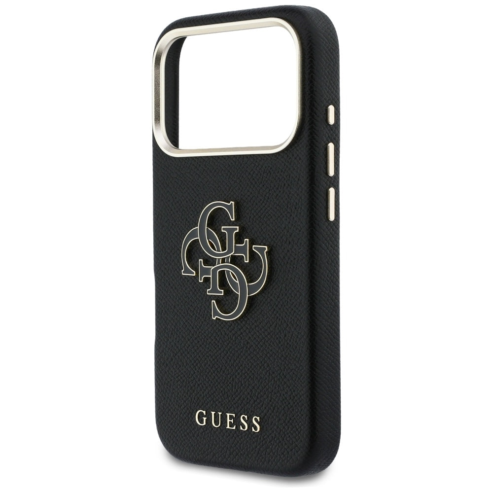 Калъф за Apple iPhone 17 Pro Max, Guess, Resin Logo, Черен