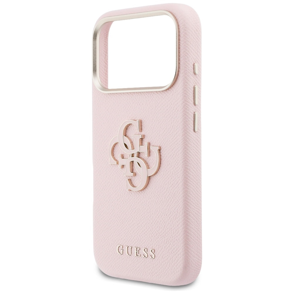 Калъф за Apple iPhone 17 Pro, Guess, Resin Logo, Розов
