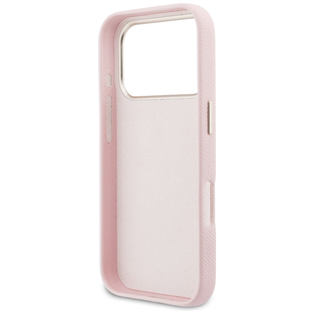 Калъф за Apple iPhone 17 Pro, Guess, Resin Logo, Розов