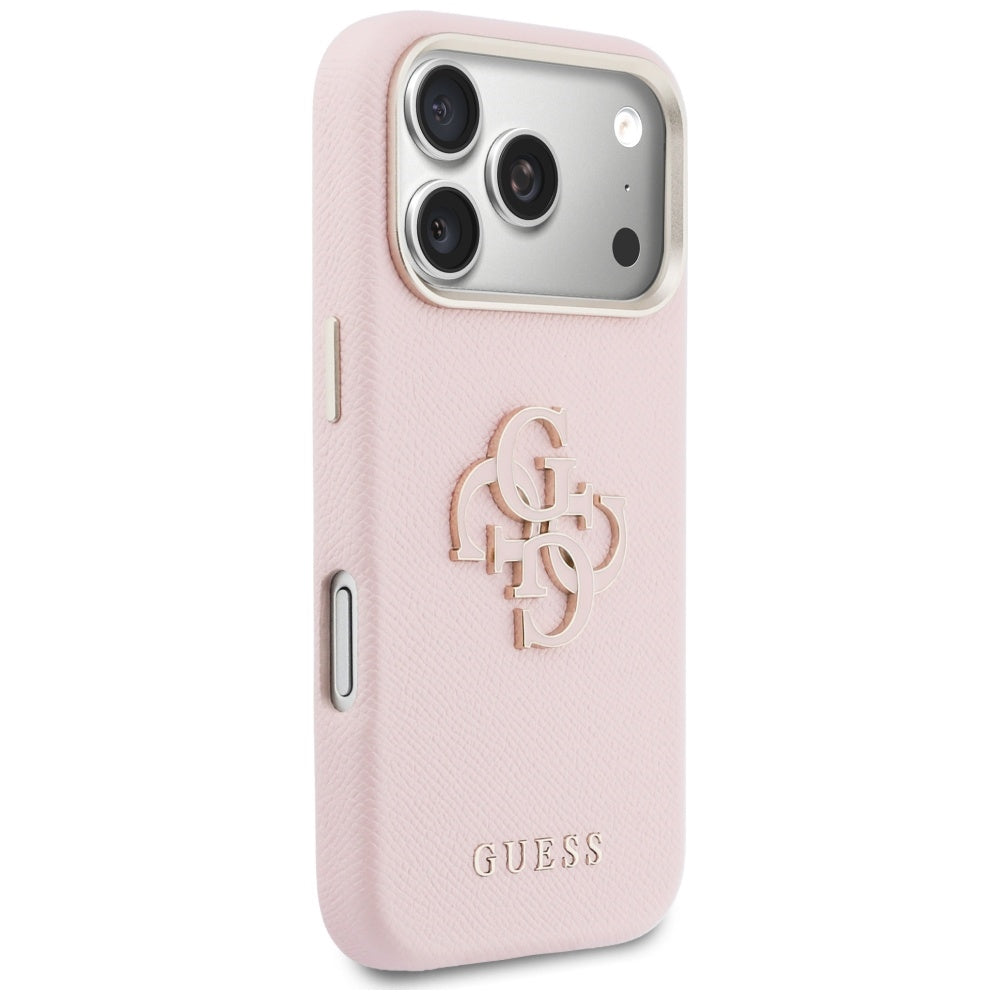 Калъф за Apple iPhone 17 Pro, Guess, Resin Logo, Розов