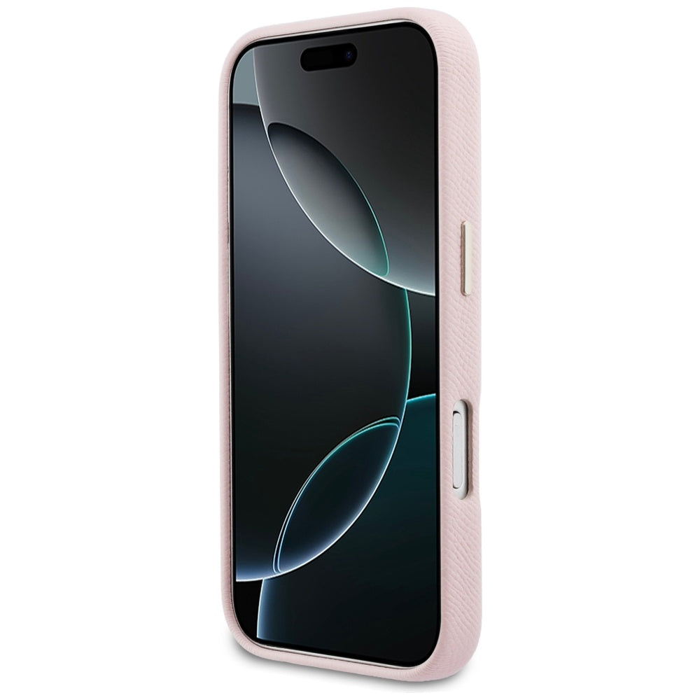 Калъф за Apple iPhone 17 Pro, Guess, Resin Logo, Розов