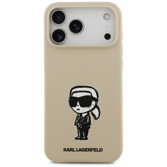 Калъф за Apple iPhone 17 Pro Max, Karl Lagerfeld, Sketch and Logo Karl, Кафяв