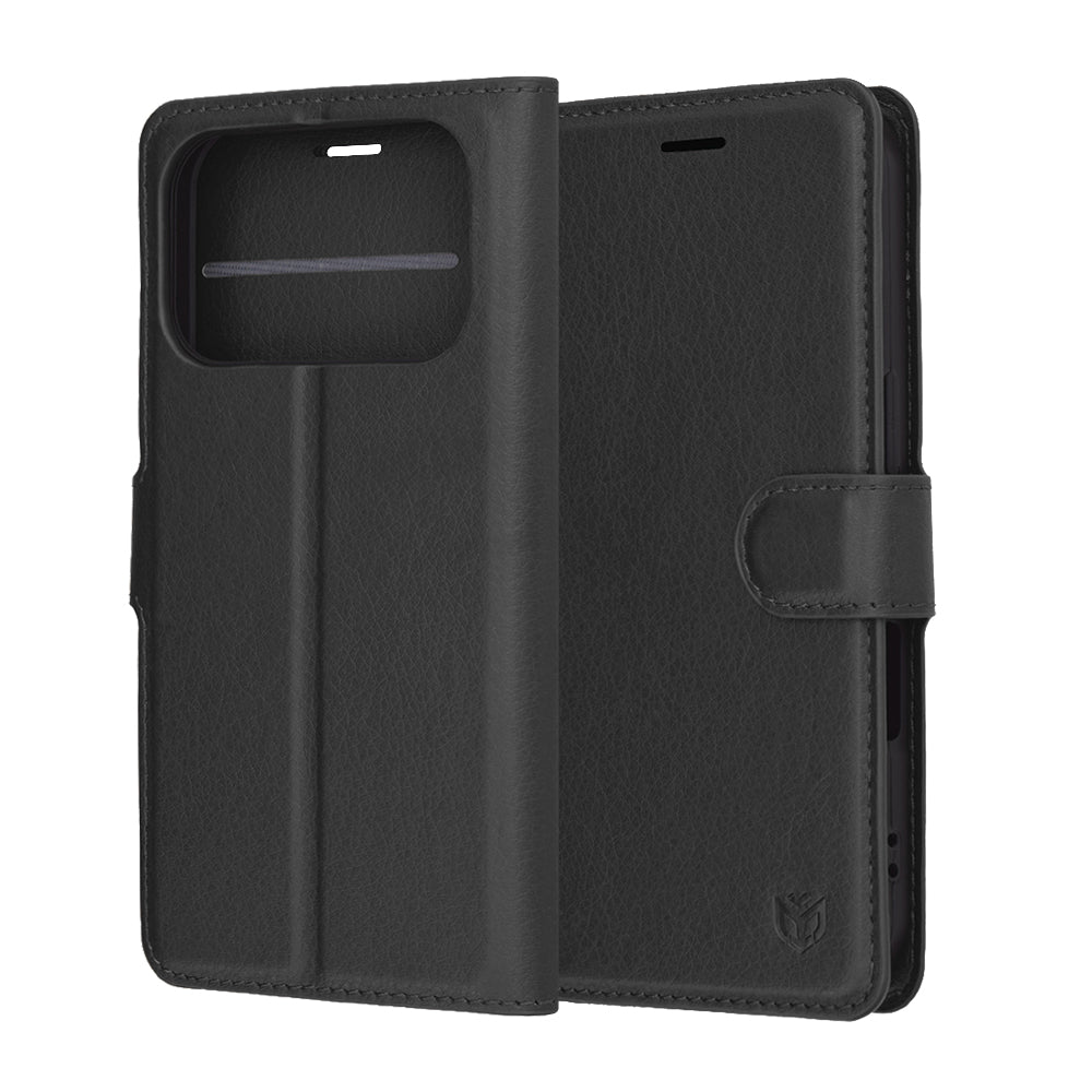 Калъф за Apple iPhone 17 Pro, Techsuit, Leather Folio, Черен