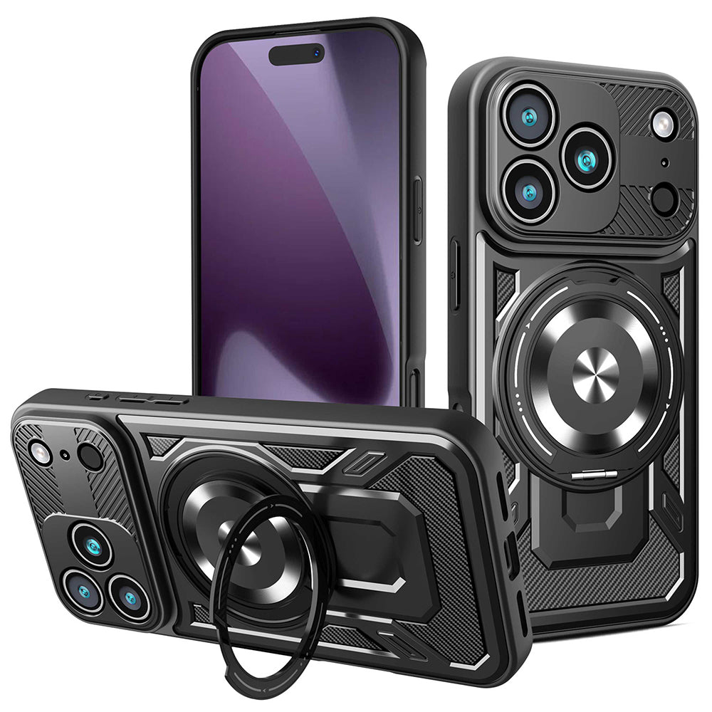 Калъф за Apple iPhone 17 Pro, Techsuit, RuggedCam, Черен