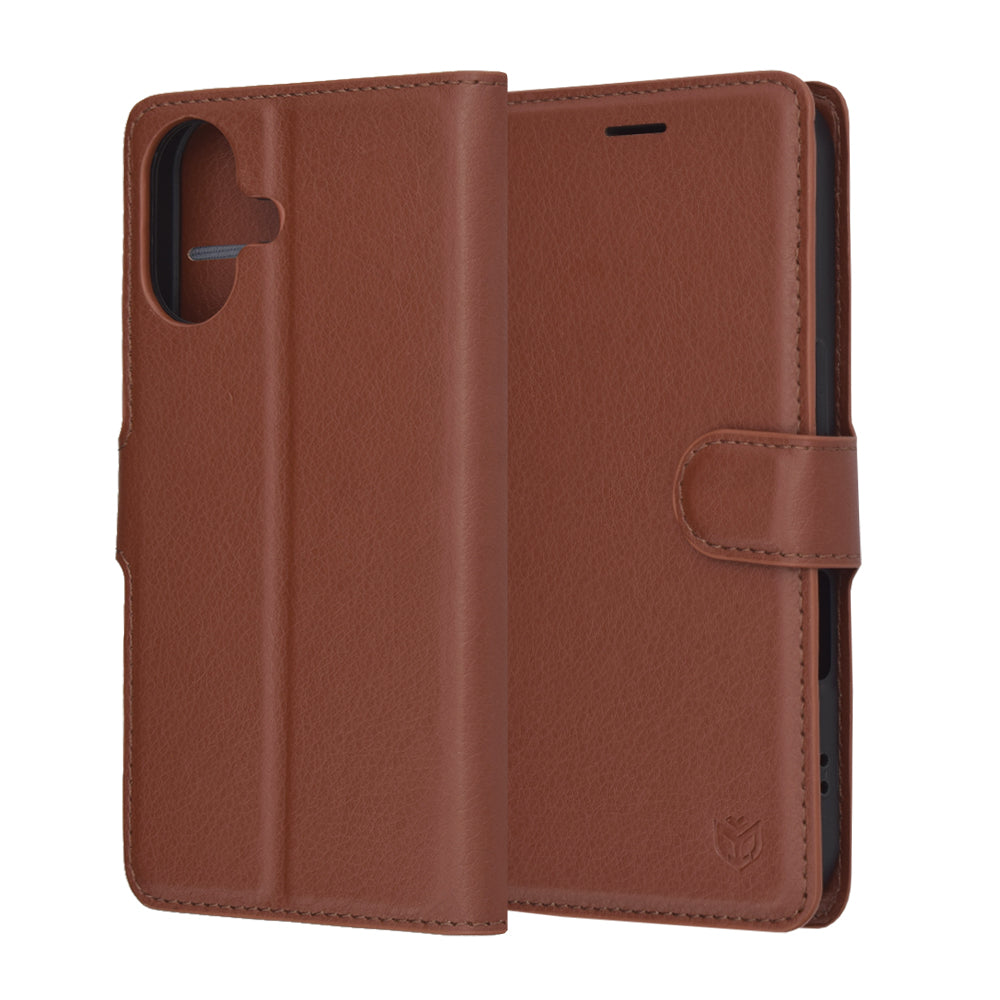 Калъф за Apple iPhone 17, Techsuit, Leather Folio, Кафяв