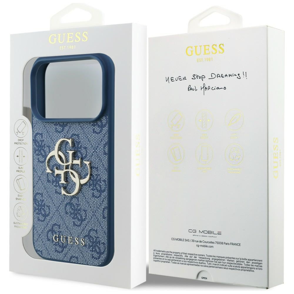 Калъф за Apple iPhone 18 Pro / 17 Pro, Guess, 4G Big Logo, Син