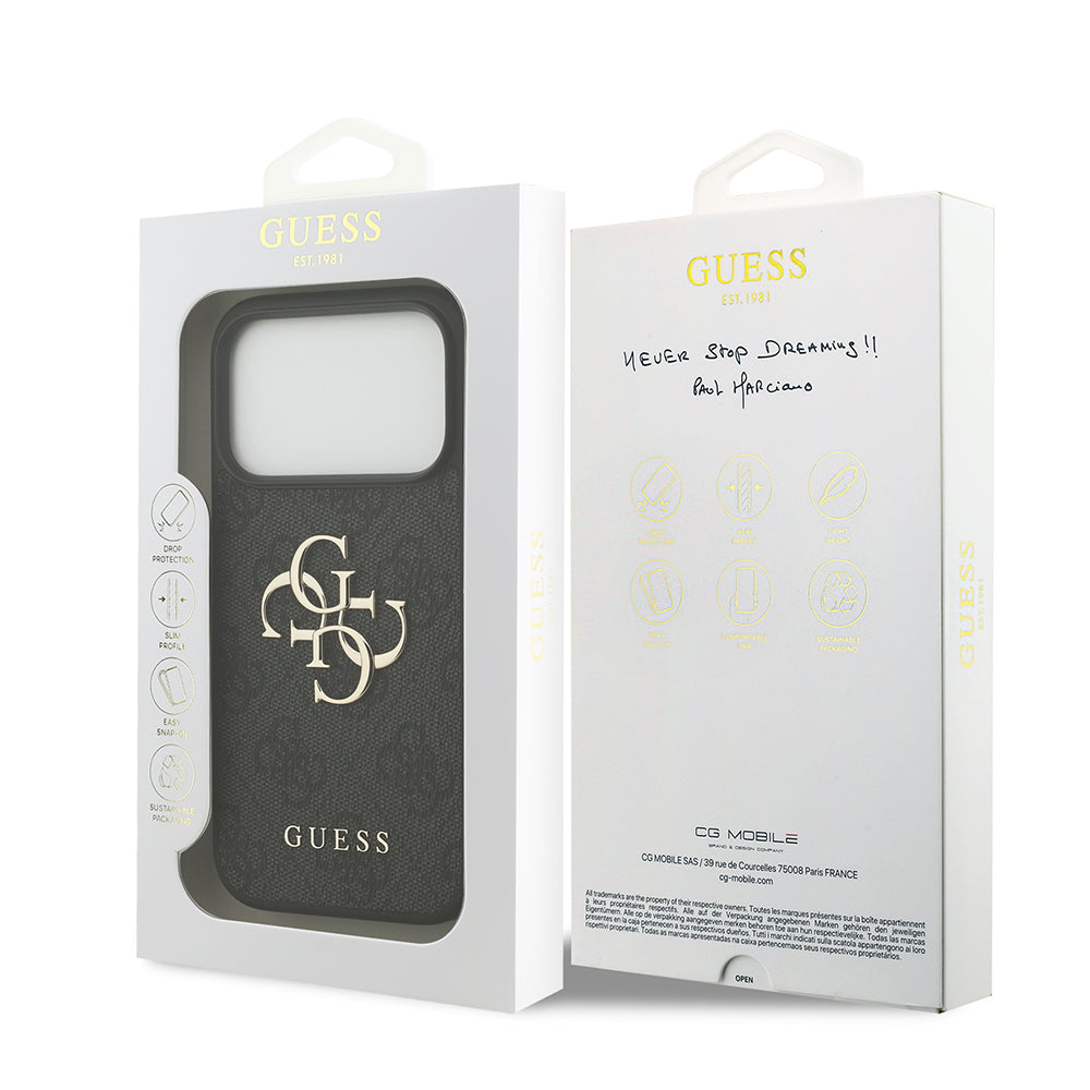 Калъф за Apple iPhone 18 Pro / 17 Pro, Guess, 4G Big Logo, Черен