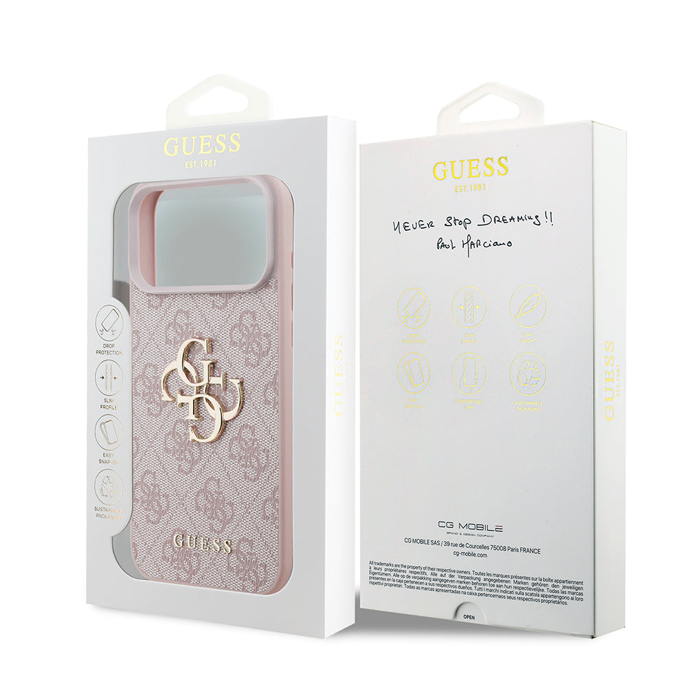 Калъф за Apple iPhone 18 Pro / 17 Pro, Guess, 4G Big Logo, Розов