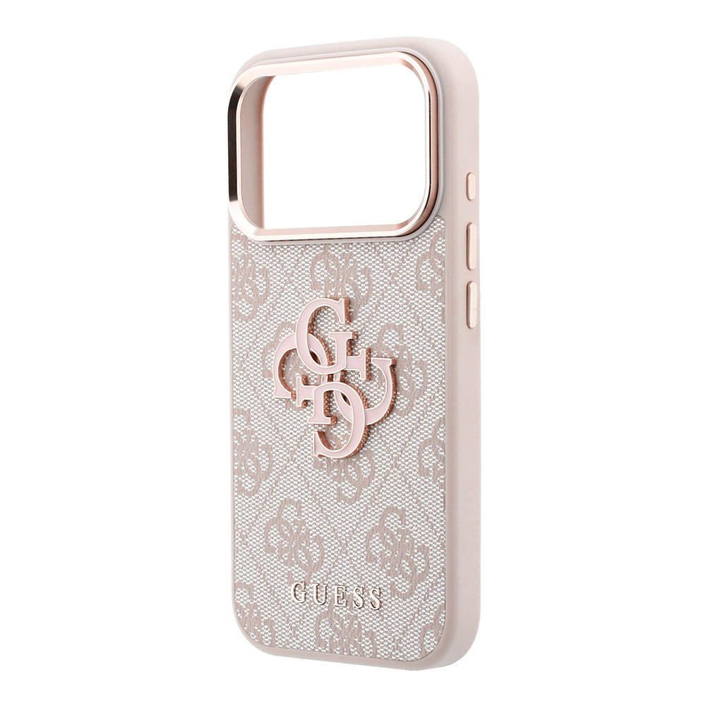 Калъф за Apple iPhone 18 Pro / 17 Pro, Guess, 4G Big Resin Logo, Розов