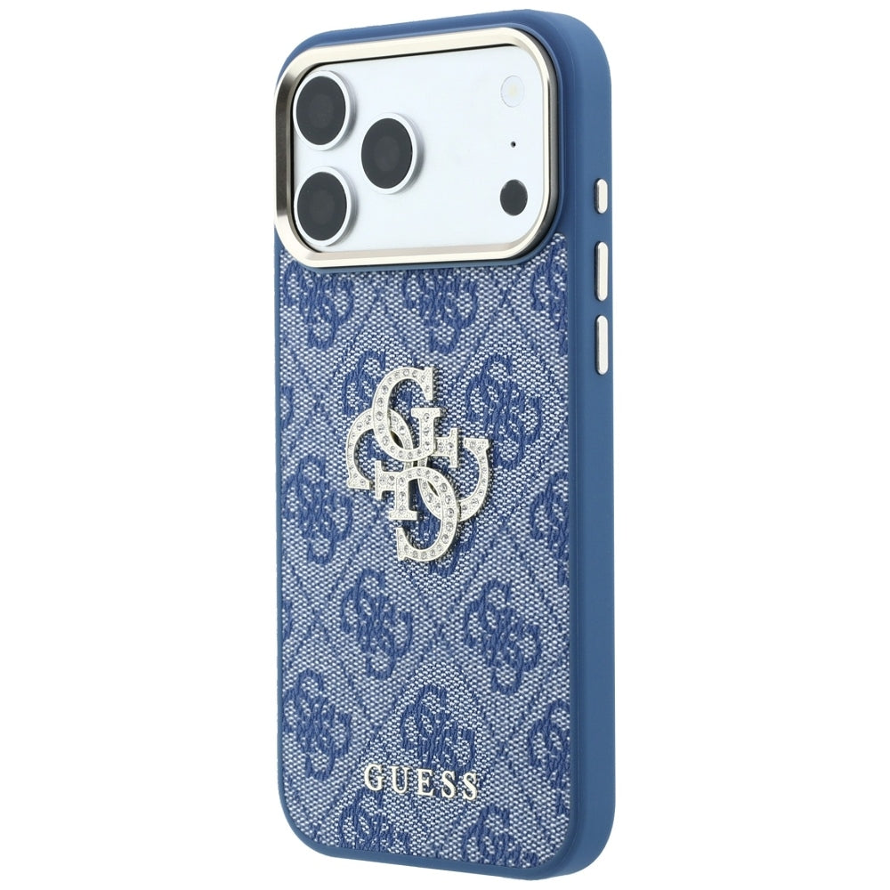 Калъф за Apple iPhone 18 Pro / 17 Pro, Guess, 4G Big Strass Logo, Син