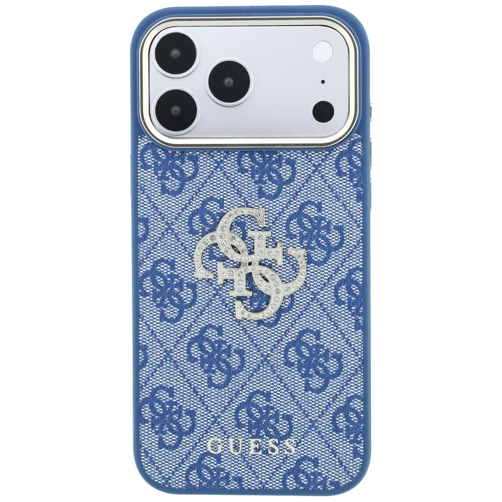 Калъф за Apple iPhone 18 Pro / 17 Pro, Guess, 4G Big Strass Logo, Син