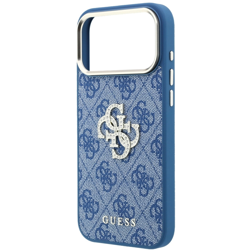 Калъф за Apple iPhone 18 Pro / 17 Pro, Guess, 4G Big Strass Logo, Син