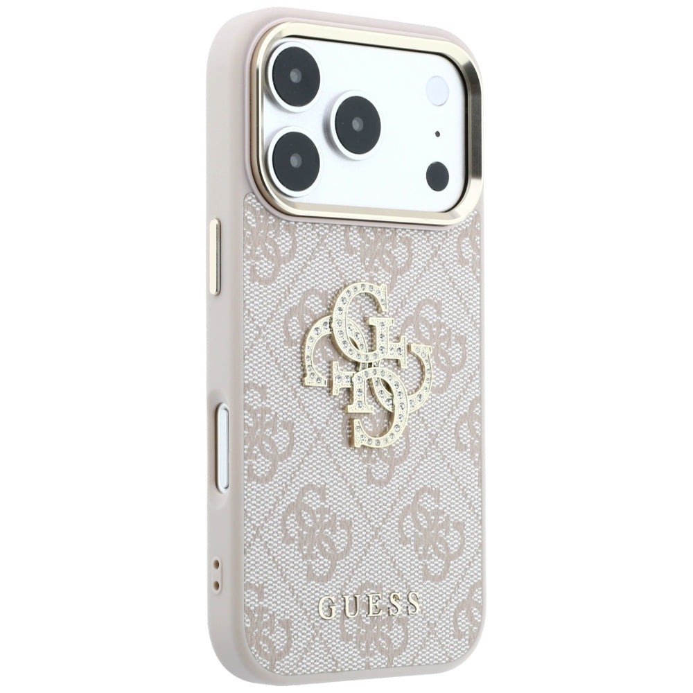 Калъф за Apple iPhone 18 Pro / 17 Pro, Guess, 4G Big Strass Logo, Розов