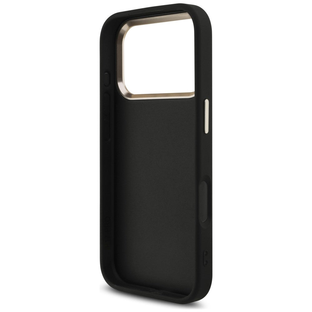 Case for Apple iPhone 18 Pro / 17 Pro, Guess, 4G Classic Logo with Strap, Black Gold
