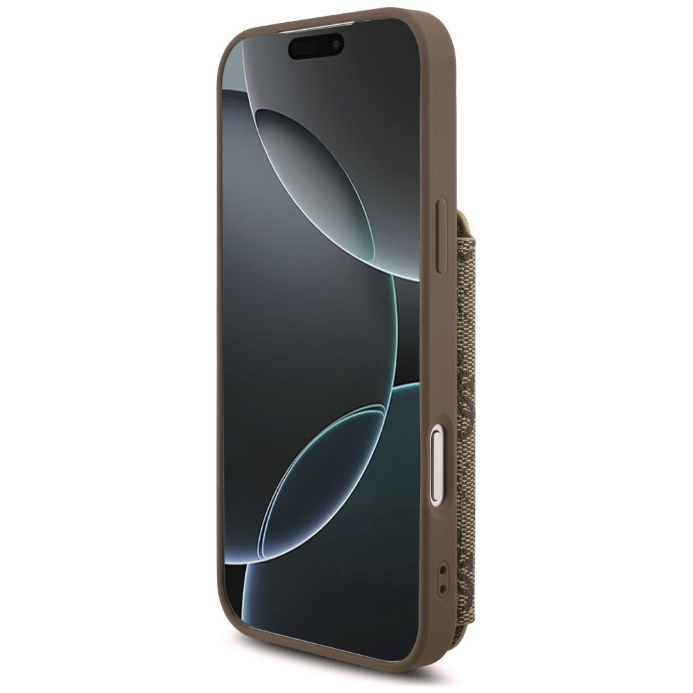 Калъф за Apple iPhone 18 Pro / 17 Pro, Guess, 4G Crossbody Cardslot, кафяво