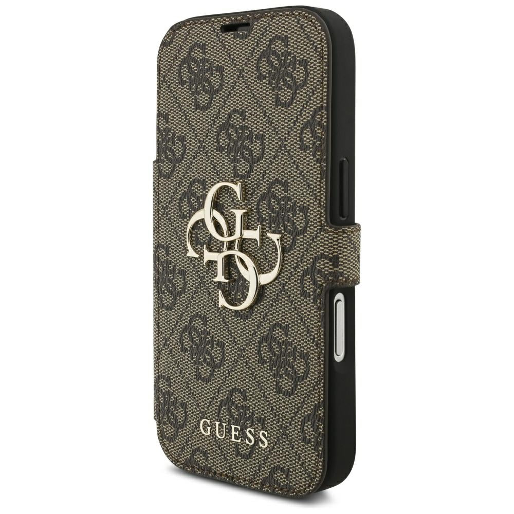 Калъф за Apple iPhone 18 Pro / 17 Pro, Guess, 4G метално лого, кафяв