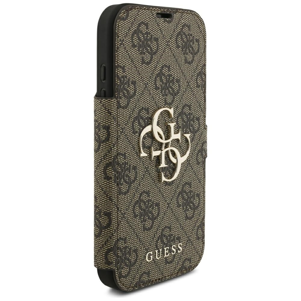 Калъф за Apple iPhone 18 Pro / 17 Pro, Guess, 4G метално лого, кафяв