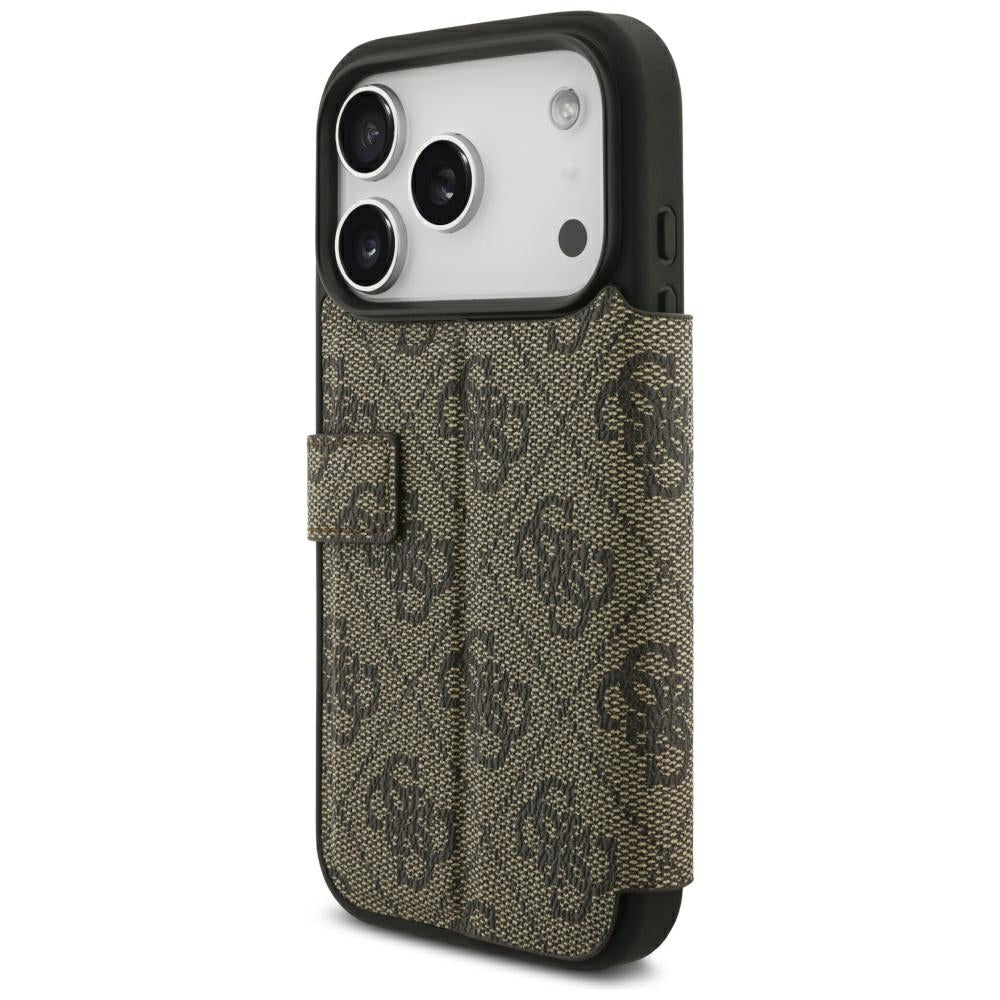 Калъф за Apple iPhone 18 Pro / 17 Pro, Guess, 4G метално лого, кафяв