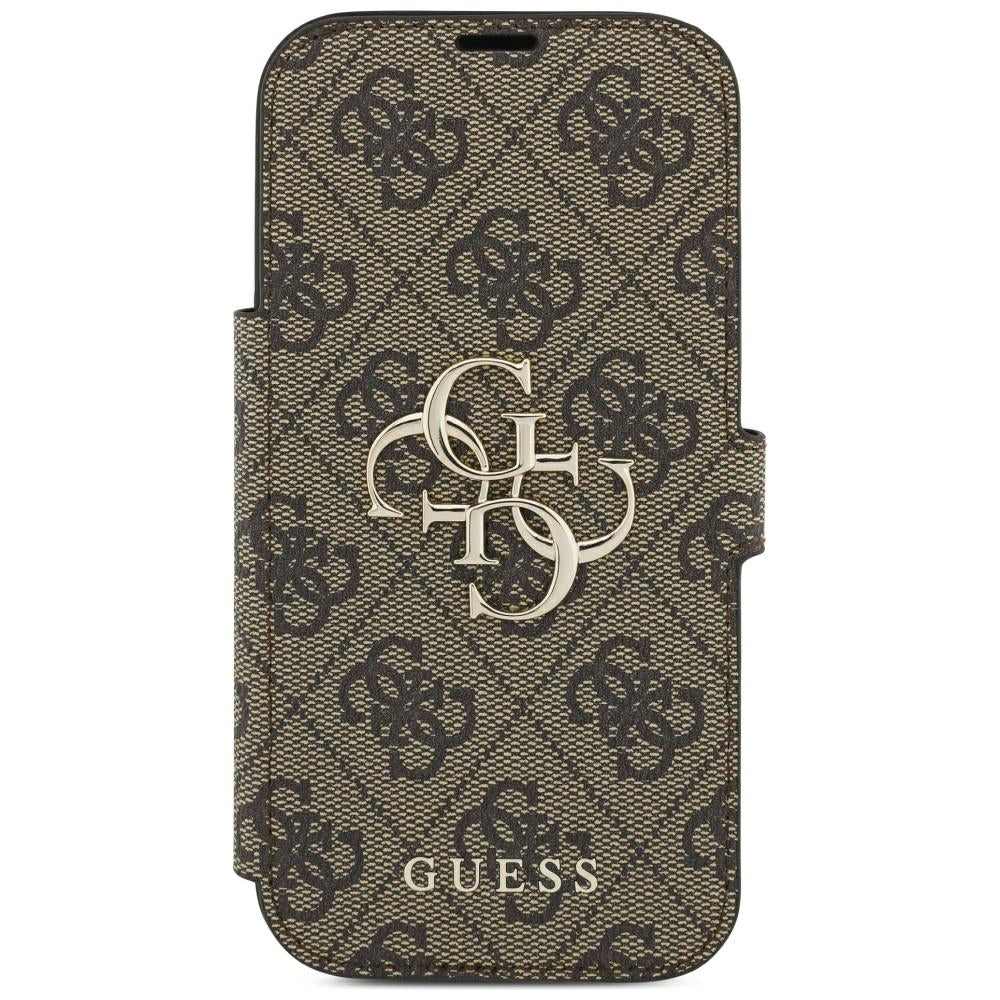 Калъф за Apple iPhone 18 Pro / 17 Pro, Guess, 4G метално лого, кафяв