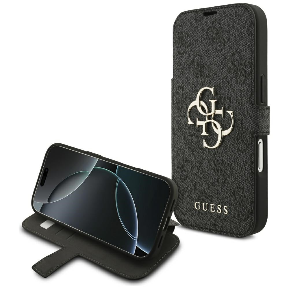Калъф за Apple iPhone 18 Pro / 17 Pro, Guess, 4G метално лого, черен