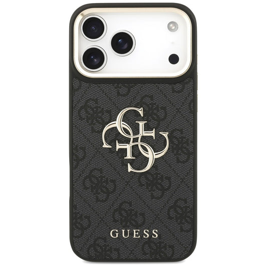Калъф за Apple iPhone 18 Pro / 17 Pro, Guess, Big 4G Classic Logo & Big Strap Metal Buttons, черен