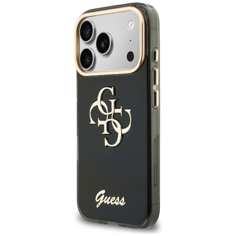 Калъф за Apple iPhone 18 Pro / 17 Pro, Guess, IML 4G Metal Script, Черен