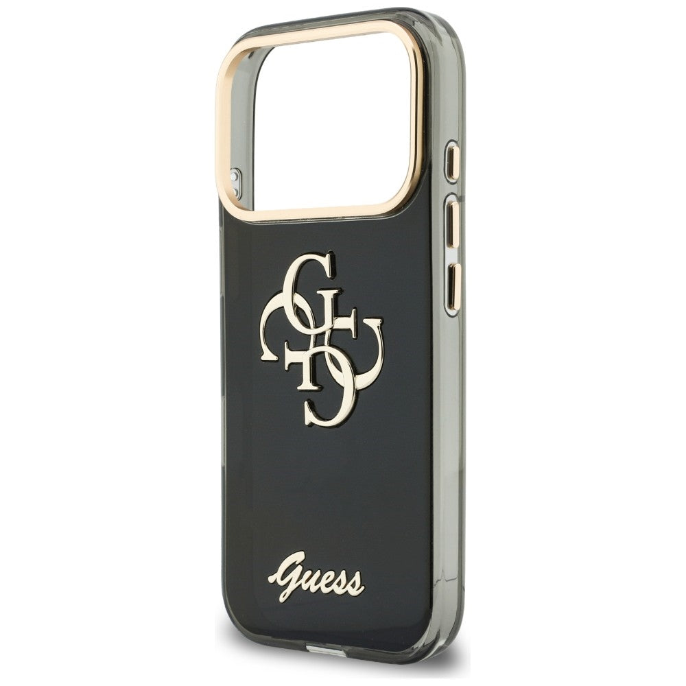 Калъф за Apple iPhone 18 Pro / 17 Pro, Guess, IML 4G Metal Script, Черен