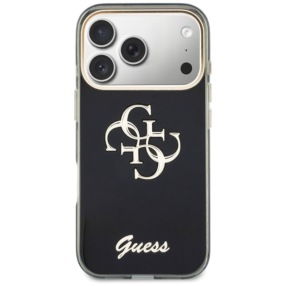 Калъф за Apple iPhone 18 Pro / 17 Pro, Guess, IML 4G Metal Script, Черен