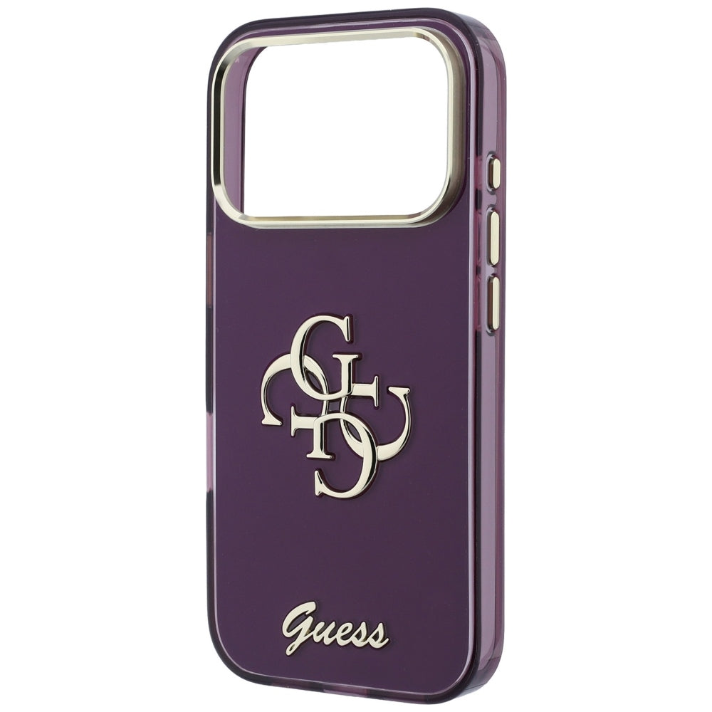 Калъф за Apple iPhone 18 Pro / 17 Pro, Guess, IML 4G Metal Script, Вишнев