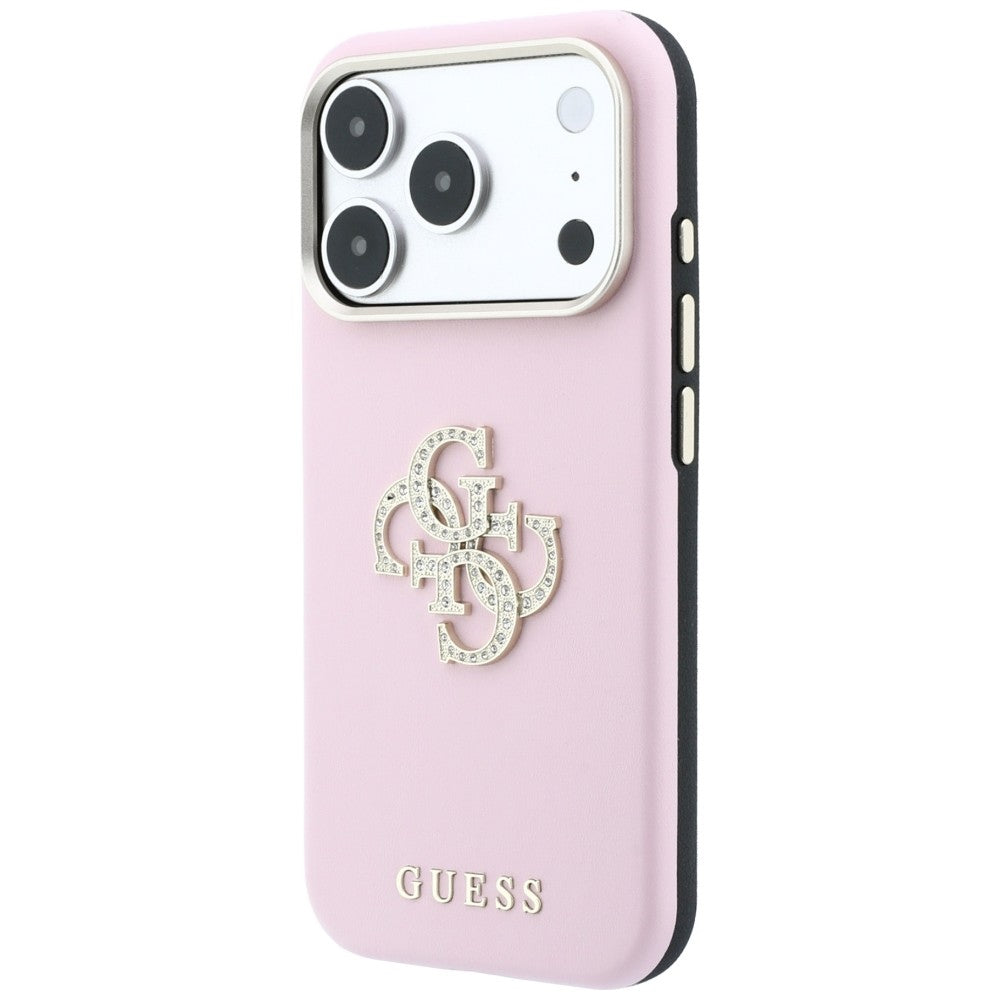 Калъф за Apple iPhone 18 Pro / 17 Pro, Guess, Smooth Big Strass Logo, розов